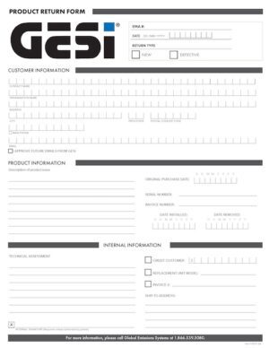 GESi - Product Return Form